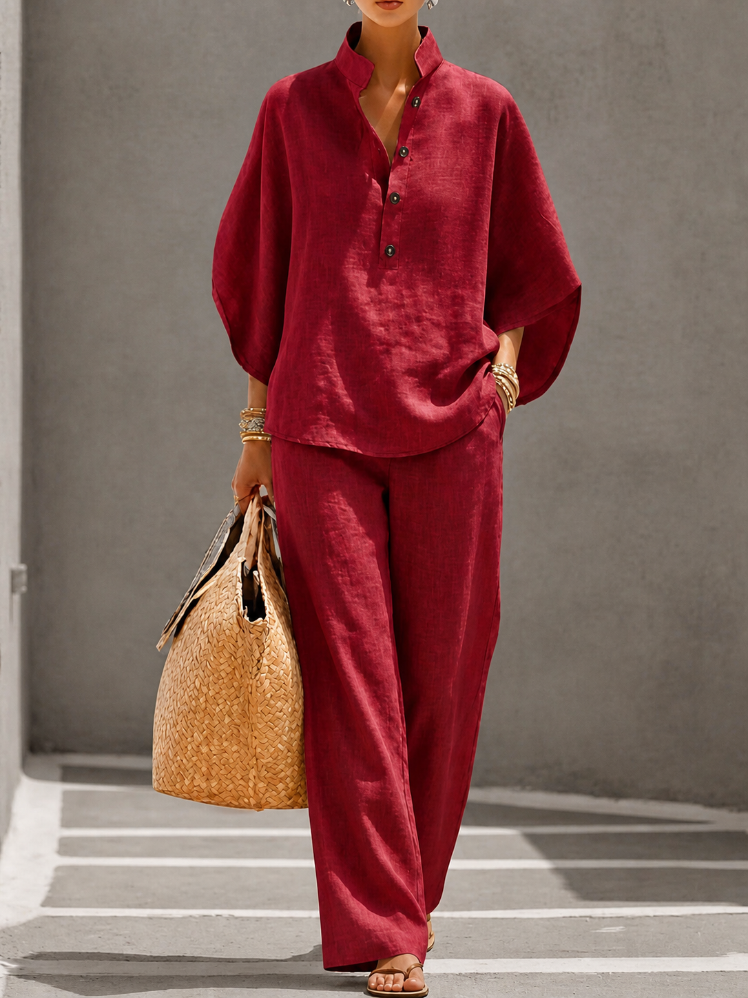 Women's Linen Two-Piece Set – lifestyle shot | Hensley London