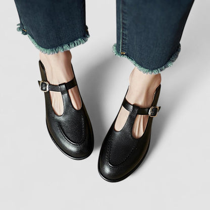 Women's Mary Jane Shoes Black Orthopaedic Low Heel Synthetic - Image 2