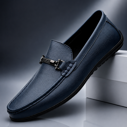 Men's Horsebit Faux Leather Loafers - top view | Hensley London