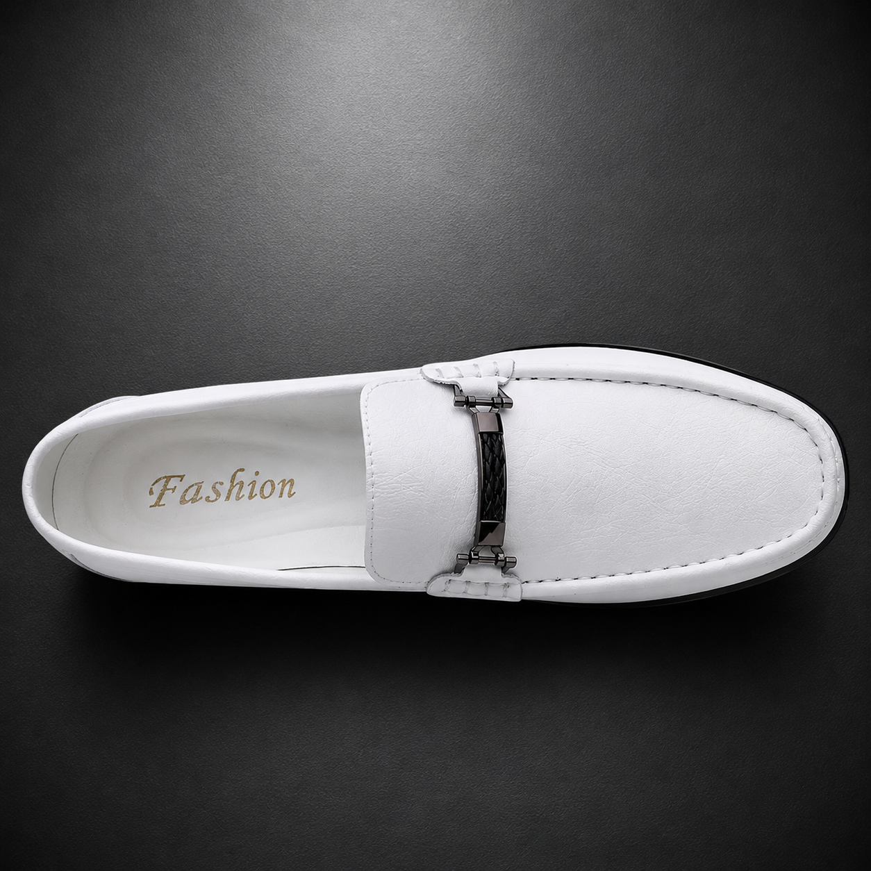 Men's Horsebit Faux Leather Loafers - sole view | Hensley London