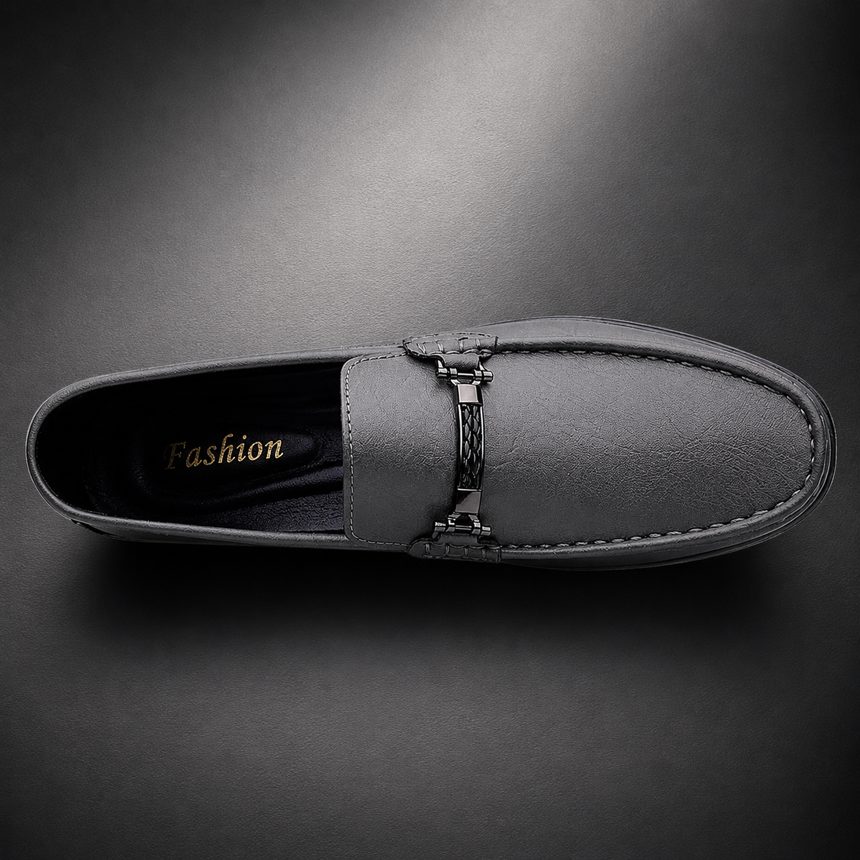 Men's Horsebit Faux Leather Loafers - worn view | Hensley London