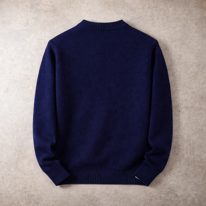 Men's Cashmere Crew-Neck Jumper – product view | Hensley London