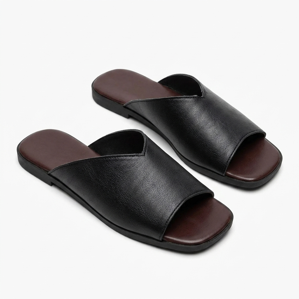 Women's Faux Leather Pointed-Toe Flats - detail view | Hensley London