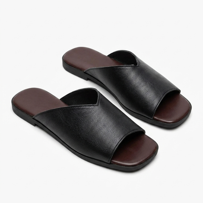 Women's Faux Leather Pointed-Toe Flats - detail view | Hensley London