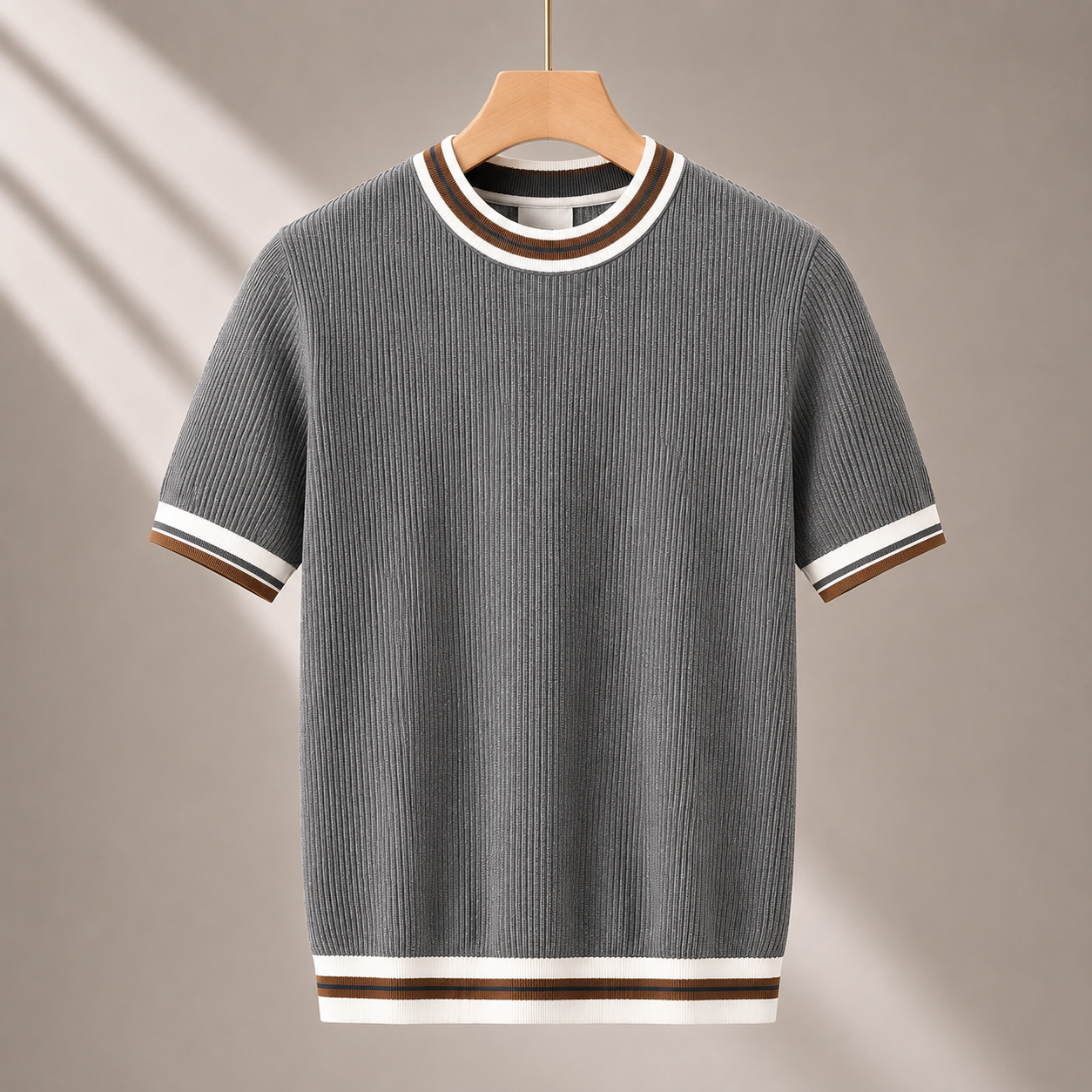 Men's Knit Tee in Navy - front view | Hensley London