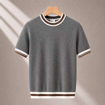 Men's Knit Tee in Navy - front view | Hensley London