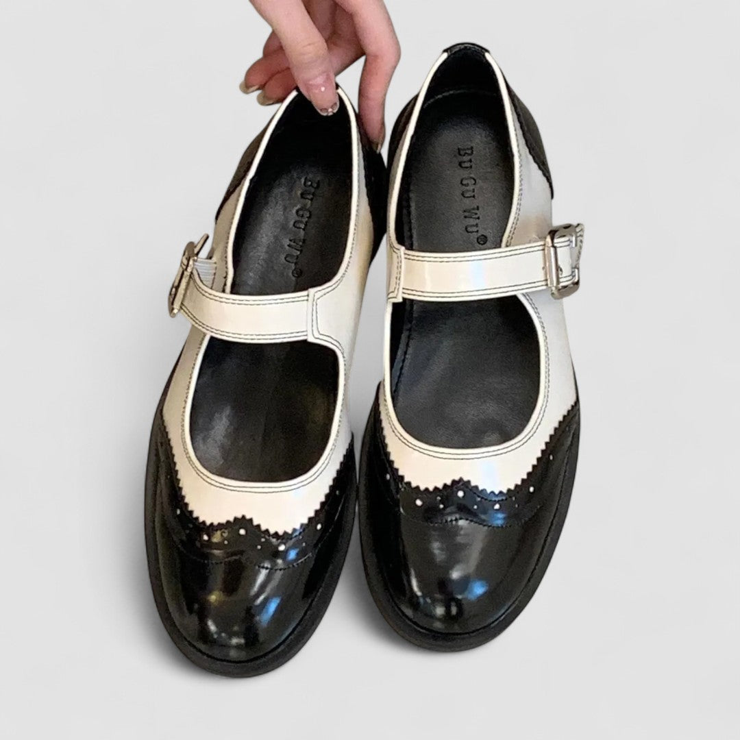 Women's Mary Jane Shoes Black Orthopaedic Synthetic with Cushioned Insole - 1