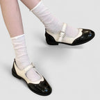 Women's Mary Jane Shoes Black Orthopaedic Synthetic with Cushioned Insole - 8