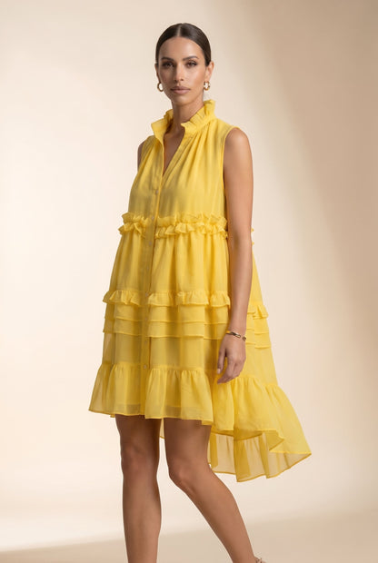 Women's Mini Dress V Neck Peplum Style Polyester - 3