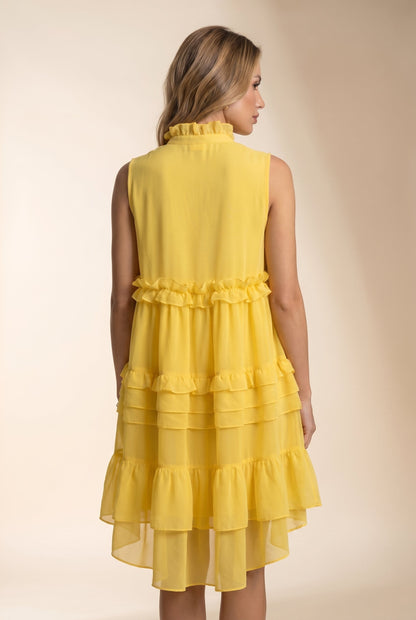 Women's Mini Dress V Neck Peplum Style Polyester - 4