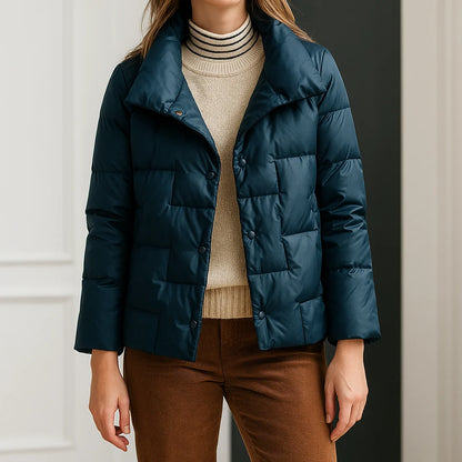 Women's Quilted Cotton-Fill Puffer Jacket – additional product view | Hensley London