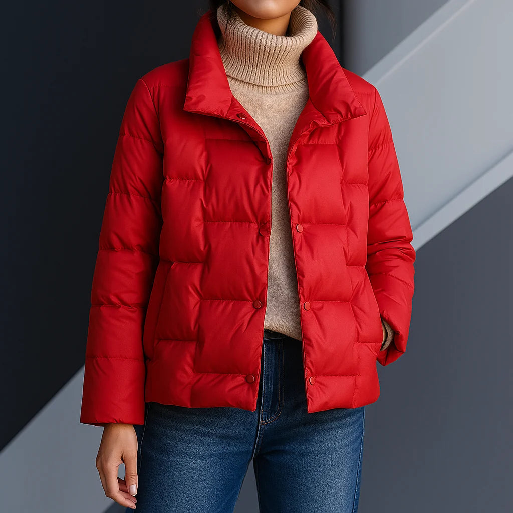 Women's Quilted Cotton-Fill Puffer Jacket – additional product view | Hensley London