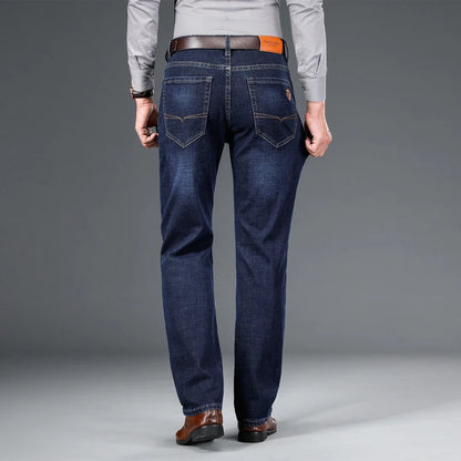 Men's Stretch Cotton Straight-Leg Jeans - detail view | Hensley London