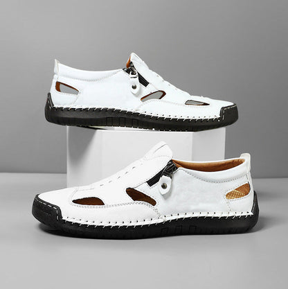 Men's Leather Closed-Toe Fisherman Sandals – product view | Hensley London