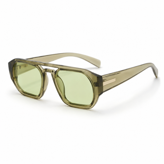 Women's Acetate Geometric Sunglasses – angled front view | Hensley London