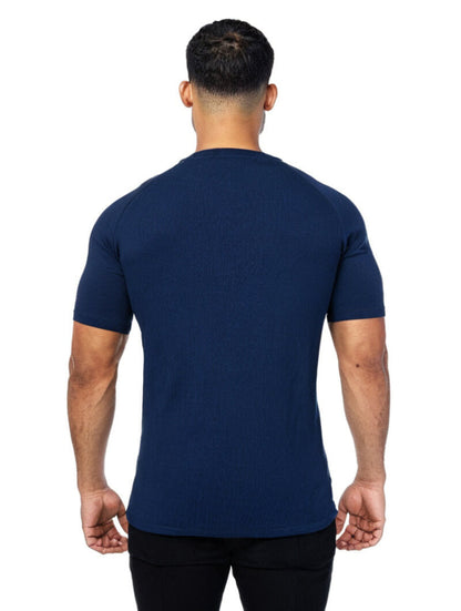 Men's Stretch Cotton Crew-Neck T-Shirt 3-Pack – product view | Hensley London