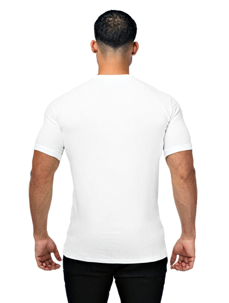 Men's Stretch Cotton Crew-Neck T-Shirt 3-Pack – product view | Hensley London