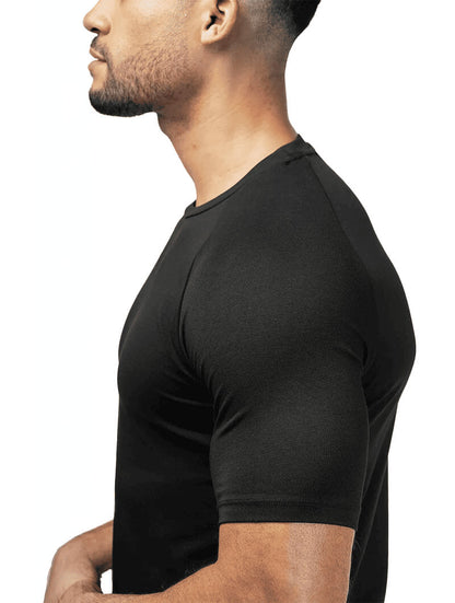 Men's Stretch Cotton Crew-Neck T-Shirt 3-Pack – product view | Hensley London