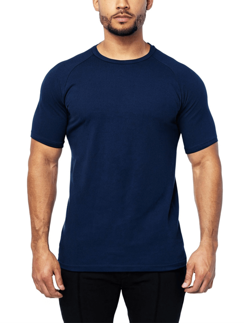 Men's Cotton Stretch Crew Neck T-Shirt 5-Pack in Assorted Colours – alternate view | Hensley London