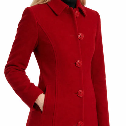 Women's Longline Flared Overcoat – product view 3 | Hensley London