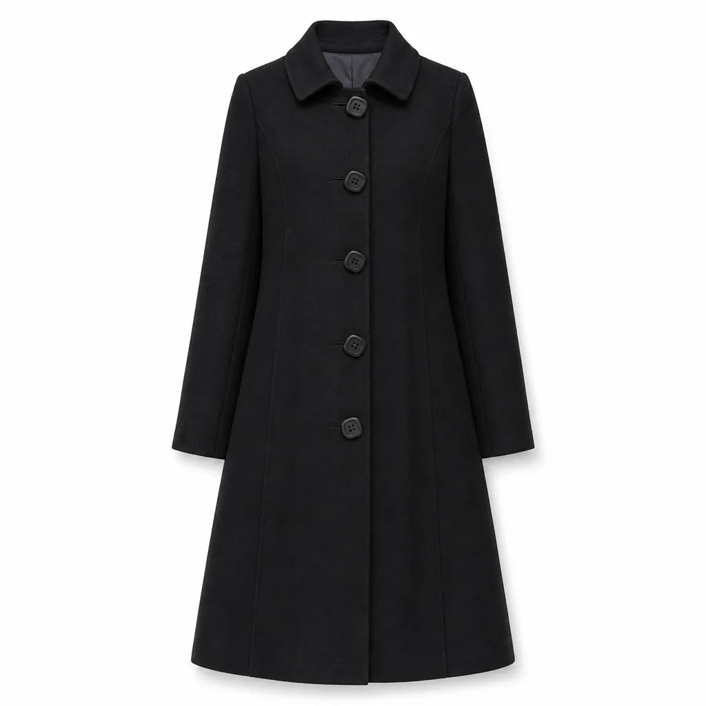 Women's Longline Flared Overcoat – product view 5 | Hensley London