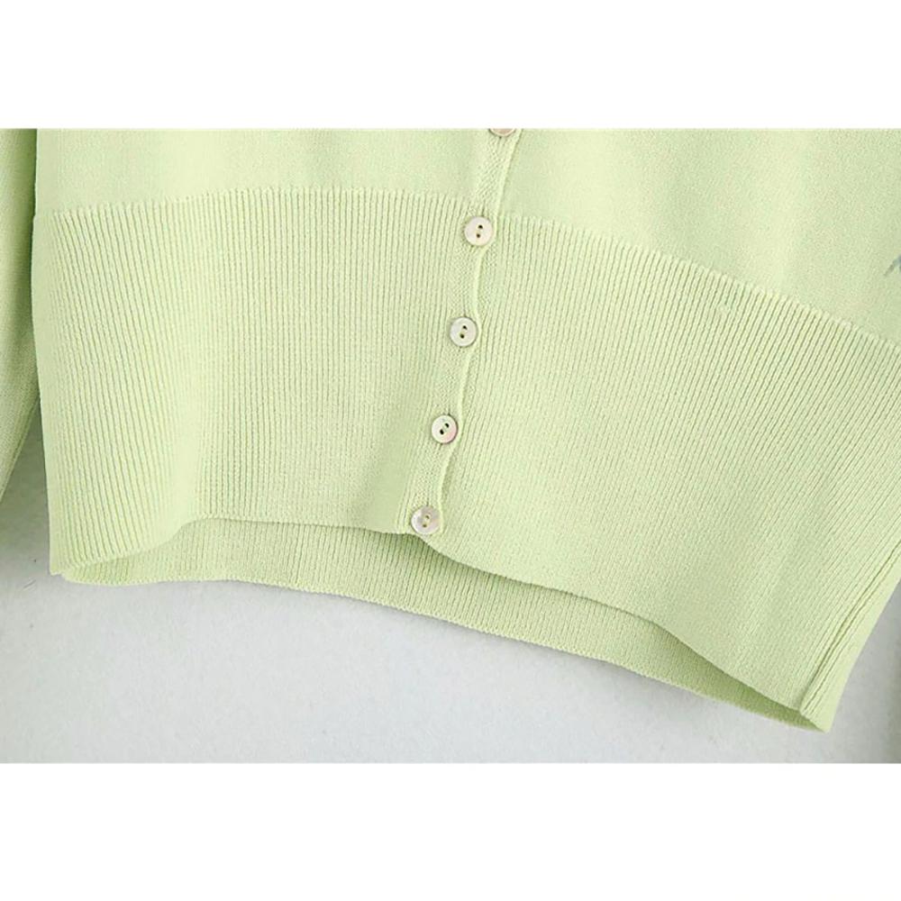 Beautiful Floral Embroidered Knitted Crop Top Sweater 5