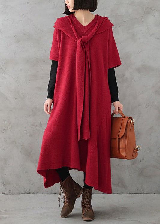 Women's Sweater Dress Red Knit - 1