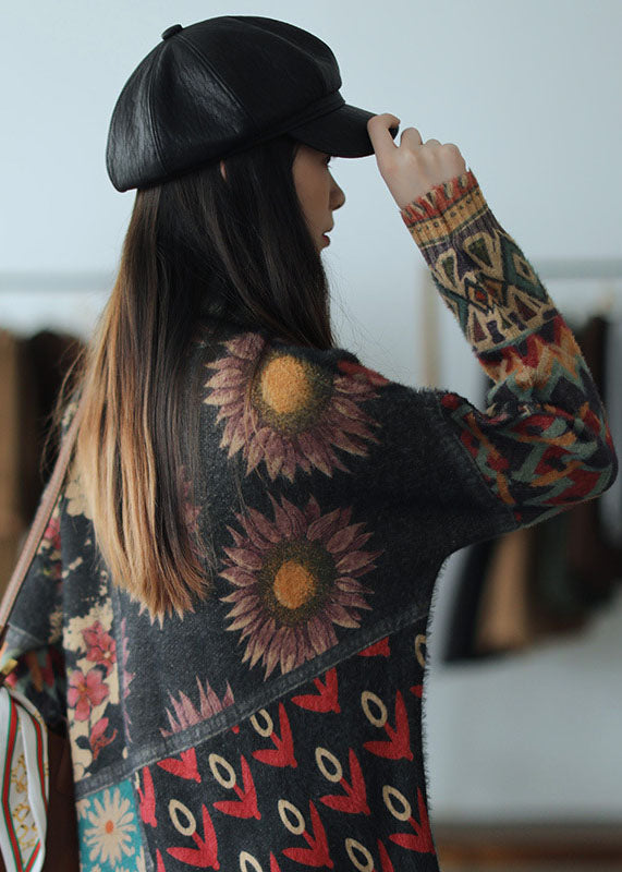 Women's Sweater Black Turtle Neck Mink Hair Knitted - 5