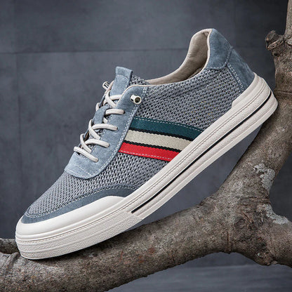Men's Mesh & Suede Retro Sneakers – product view | Hensley London