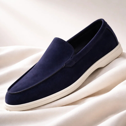 Men's Lustrous Suede Slip-On Loafers – colour option | Hensley London