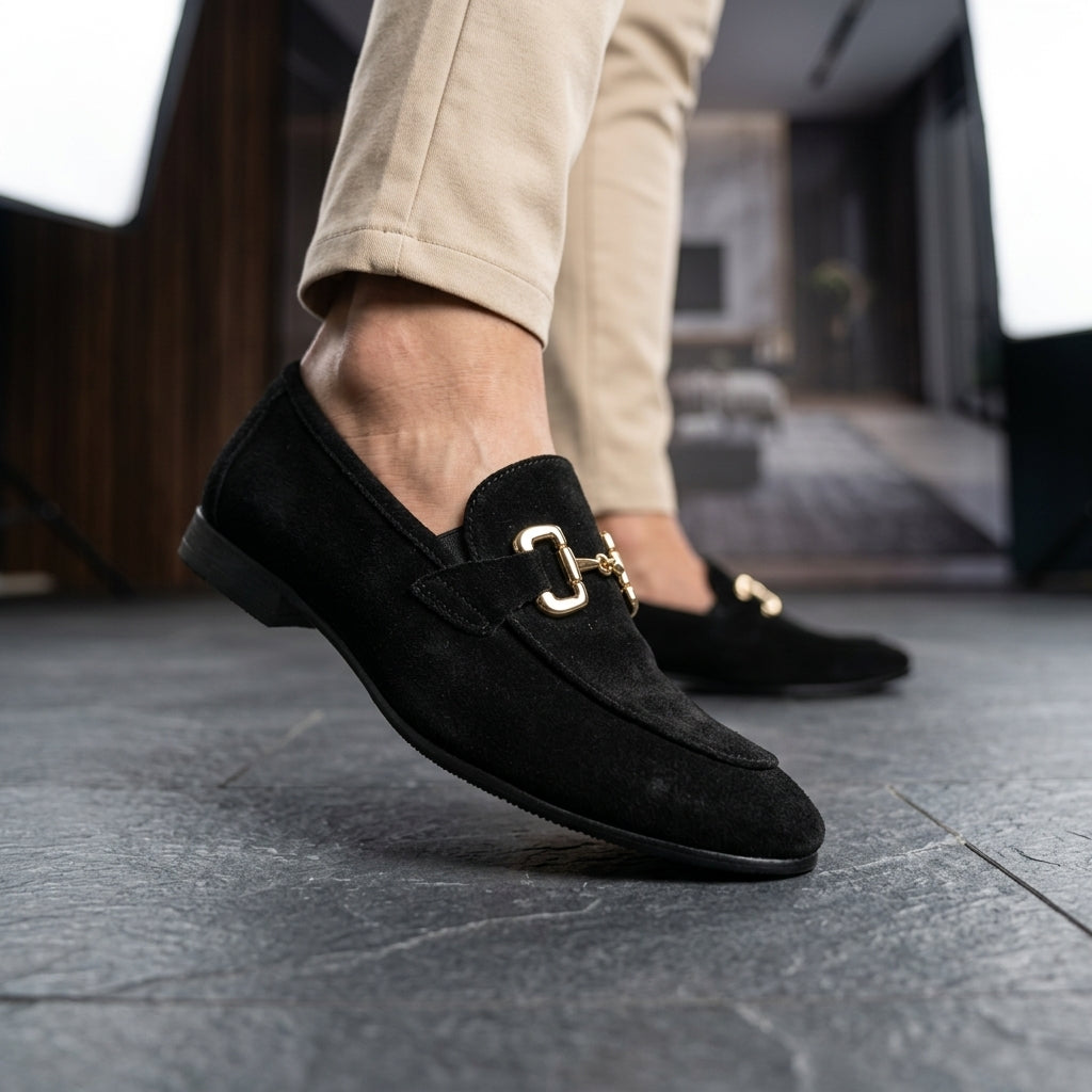 Men's Genuine Leather Loafers – side view | Hensley London
