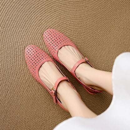 Women's Leather Slingback Block Heels – product view | Hensley London