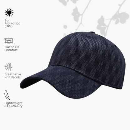 Women's Adjustable Cotton Baseball Cap in Black – front view | Hensley London