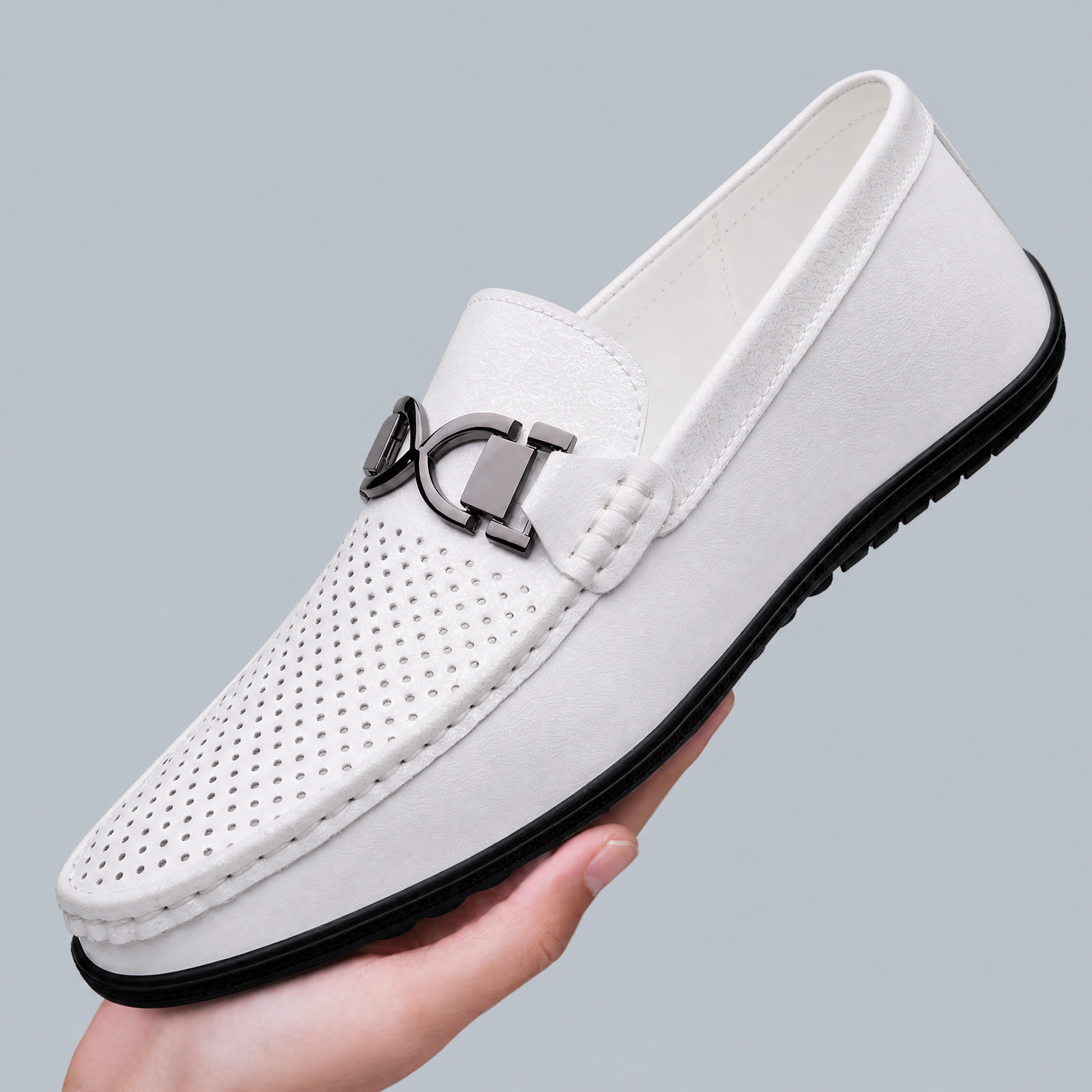 Men's Genuine Italian Leather Loafers – product view | Hensley London