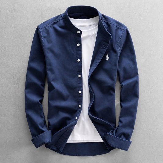Men's Cotton-Linen Oxford Shirt – main product view | Hensley London