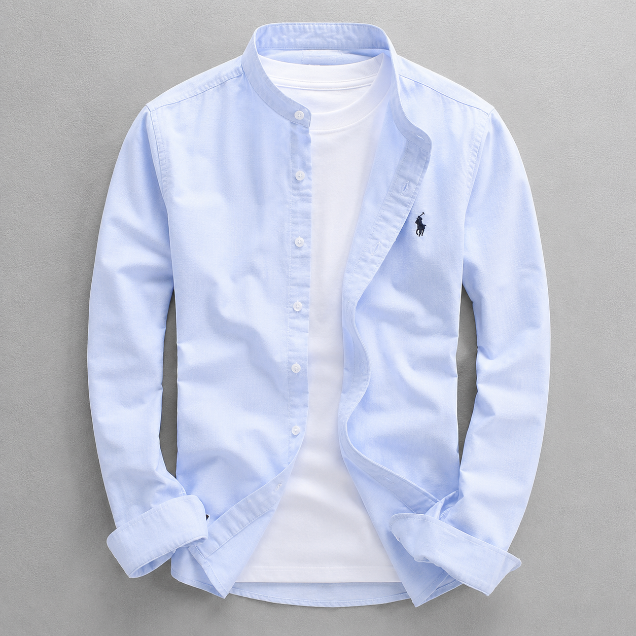 Men's Cotton-Linen Oxford Shirt – front view | Hensley London