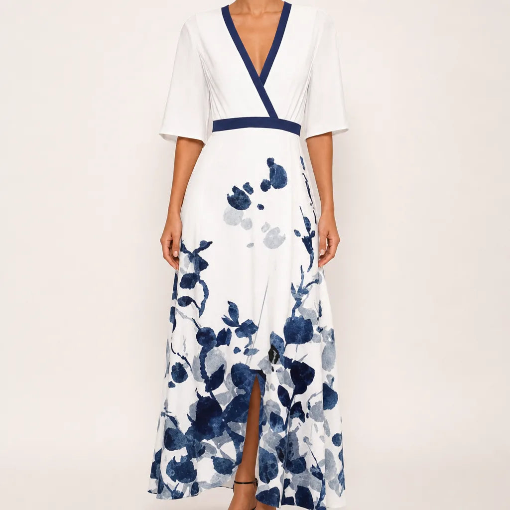 Women's Floral Wrap Maxi Dress – product view 1 | Hensley London