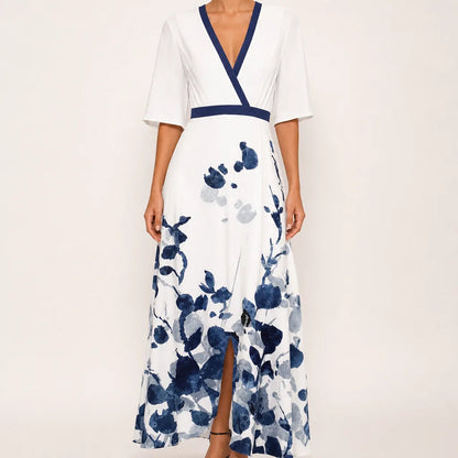 Women's Floral Wrap Maxi Dress – product view 1 | Hensley London