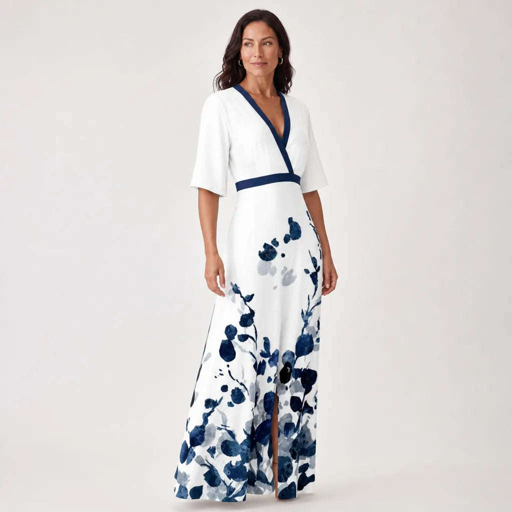 Women's Floral Wrap Maxi Dress – product view 3 | Hensley London