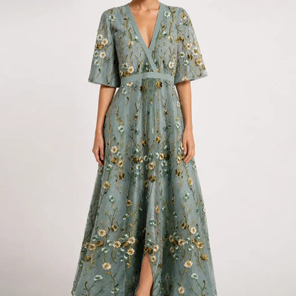 Women's Floral Wrap Maxi Dress – product view 5 | Hensley London