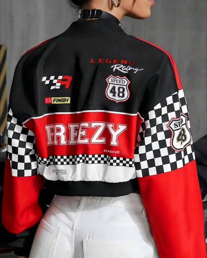 Breezy Women's Biker Jacket | Loose Fit, Lightweight Polyester, Stand Collar 3