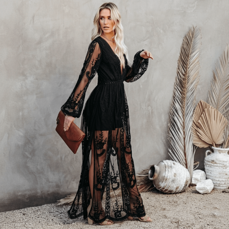 Bella Boho Maxi Dress | Elegant V-Neck, A-Line Summer Dress - Image 3