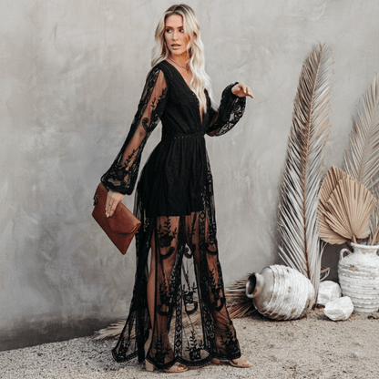 Bella Boho Maxi Dress | Elegant V-Neck, A-Line Summer Dress - Image 3