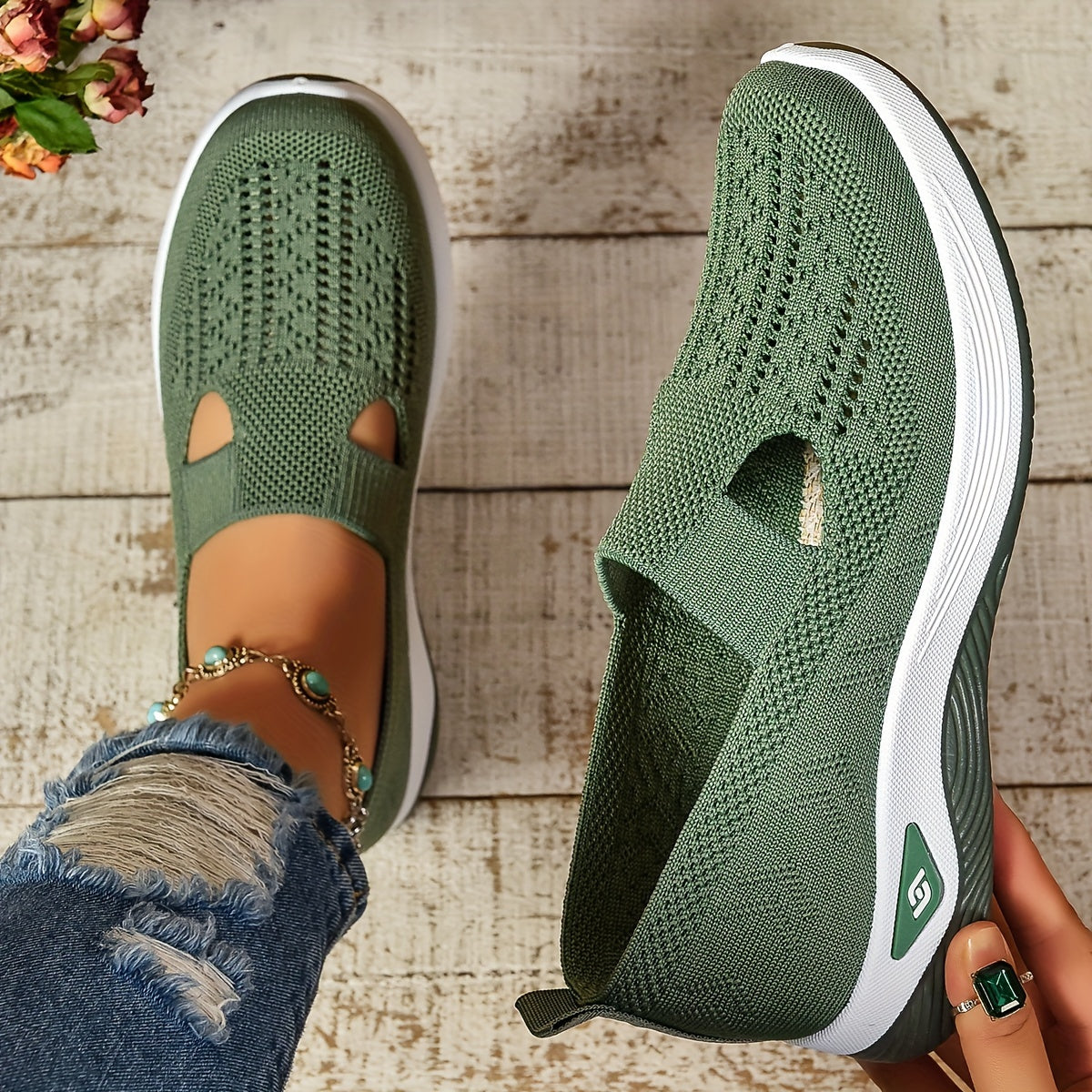 Women's Supportive Slip-On Shoes – product view | Hensley London