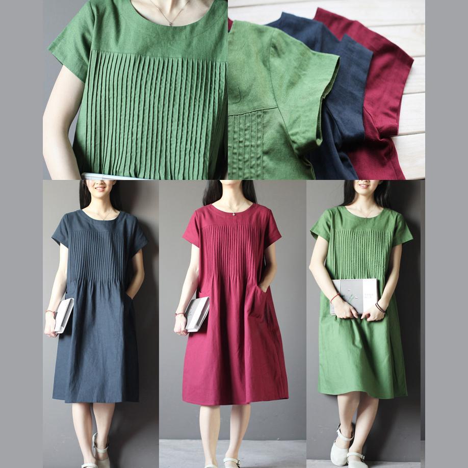 Breezy Blue Sundress | Plus Size Cotton Linen Dress for Women - Image 5