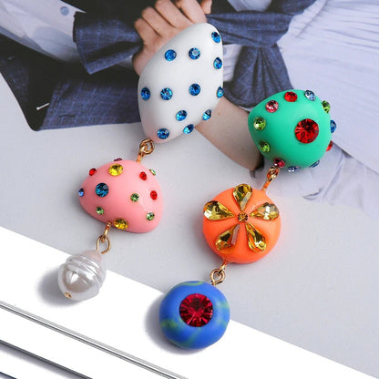 Women's Earrings Multi-Color Acrylic Stainless Steel Boho Artistic Design - 2