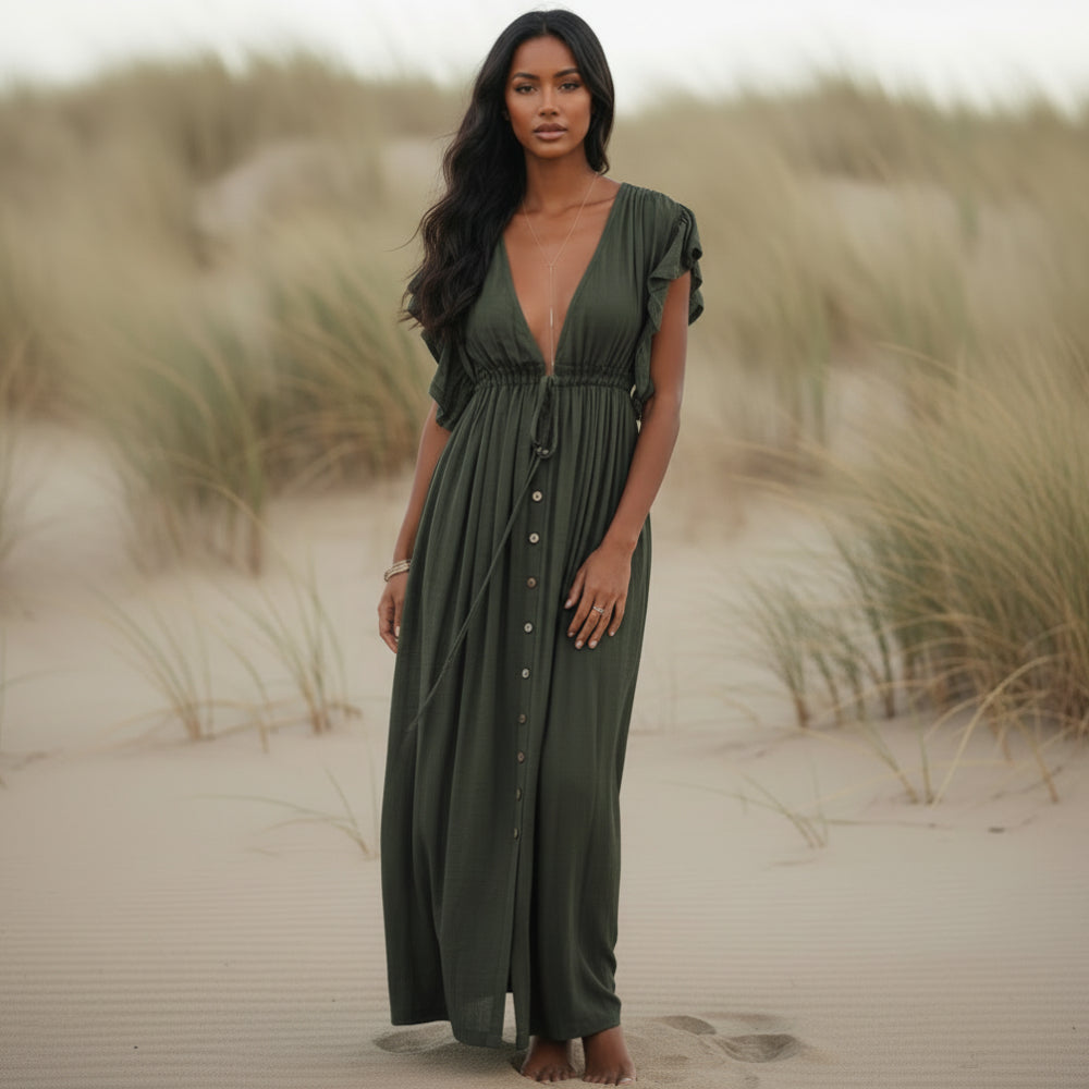 Bora Beach Cover Up Dress | Oversized, See-Through Boho Style - Image 2
