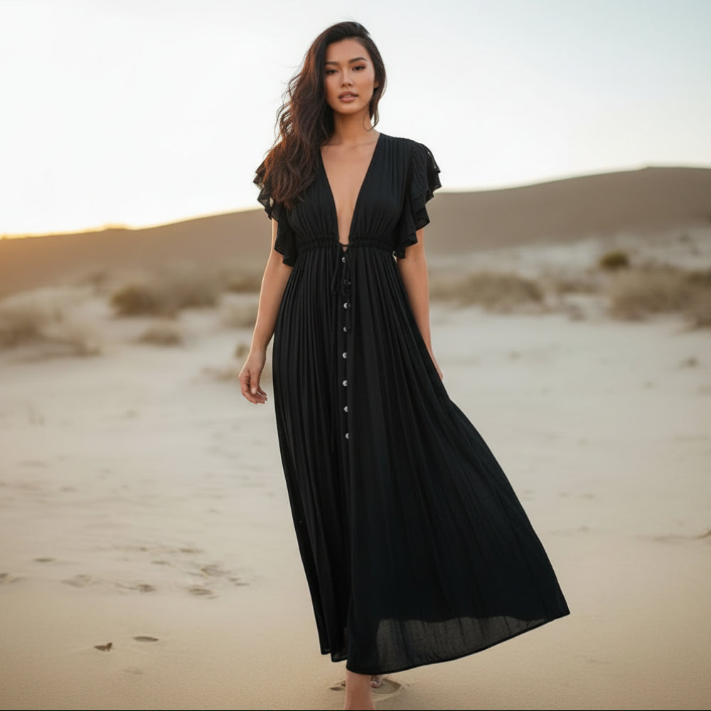 Bora Beach Cover Up Dress | Oversized, See-Through Boho Style - Image 3