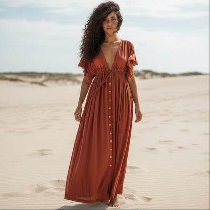 Bora Beach Cover Up Dress | Oversized, See-Through Boho Style - Image 4