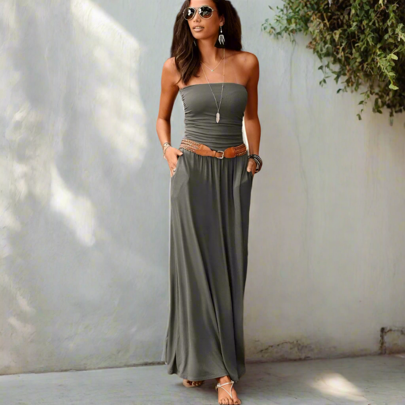 Bella Maxi Dress | Boho Chic, Strapless Long Dress for Women - Image 3